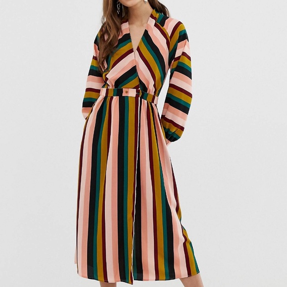 Striped Wrap Maxi Dress - Picture 4 of 5